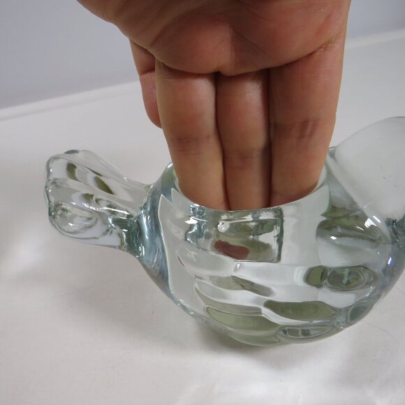 CRYSTAL BIRD GLASS VOITIVE HOLDER Made USA [Heavy over 1.5 lbs] - Picture 5 of 9
